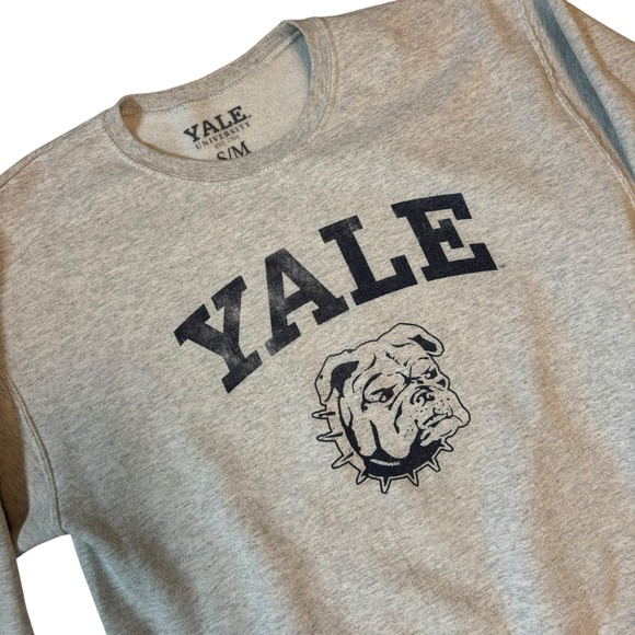 Yale University Sweatshirt Unisex S/M Gray Bulldogs Crewneck Sweater Collegiate - Picture 1 of 10